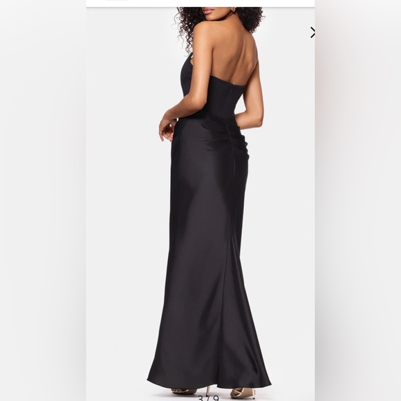 Betsy & Adam Women's Mixed-Media Strapless Corset Gown, Size 8 Black - Picture 2 of 6